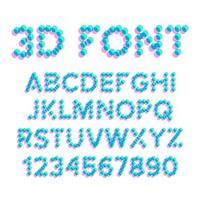 3d effekt pixel stereo font vektor. förvrängning beteckningar och brev. illustration vektor
