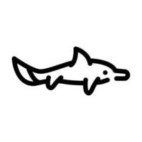 ichthyosaurus dinosaurie linje ikon vektor illustration tecken