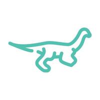 Gallimimus Dinosaurier Farbe Symbol Vektor Illustration Zeichen