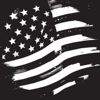 Schwarz-Weiß-realistische abstrakte Flagge von Amerika, Tag der Unabhängigkeit des Landes, nationale Traditionen - Vektor