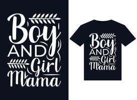 Mama-Illustrationen für Jungen und Mädchen für druckfertige T-Shirt-Designs vektor