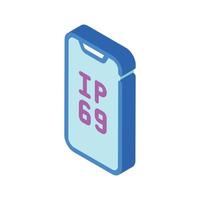 ip69 smartphone vattentät skydd isometrisk ikon vektor illustration