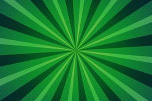 Comic-Halbton-Burst-Hintergrund grüne Farbe mit Strahlen, Vektorillustration vektor