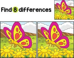 fjäril bruka hitta de skillnader vektor