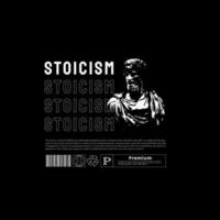 urban streetwear design för tryckt t-shirts, jackor, tröjor och Mer. stoicism slogan typografi med silhuett illustration vektor