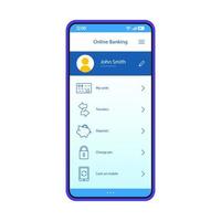 Online-Banking Smartphone App-Schnittstelle Vorlage vektor