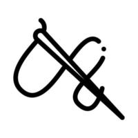 nadel und faden symbol vektor umriss illustration