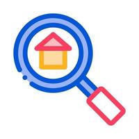 Lupe Suche Immobilien Vektor dünne Linie Symbol