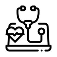 Patient online diagnostische schwarze Symbolvektorillustration vektor