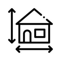 hus storlek höjd och bredd vektor tunn linje ikon