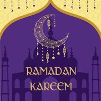 Ramadan Kareem. Vorlage für Gebete der islamischen Festivalgemeinschaft für Post, Banner, Karte, Poster, Hintergrund. vektor