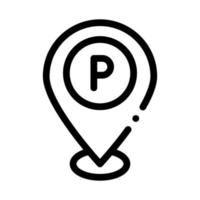 Parkplatz-Geolocation-Symbol Vektor-Umriss-Illustration vektor