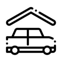 überdachter Parkplatz Symbol Vektor Umriss Illustration