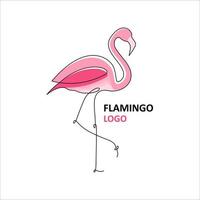 rosa flamingo fågel vektor illustration logotyp design