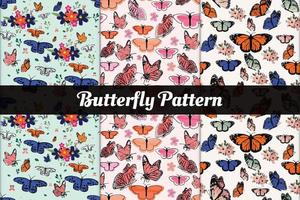 sömlös mönster med fjärilar. vektor illustration