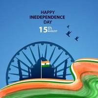 indisk bakgrund för 15:e augusti Lycklig oberoende dag av Indien vektor