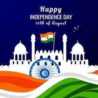 indisk flagga bakgrund för oberoende dag vektor