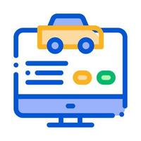 Computersite zum Aufrufen von Online-Taxi-Symbol-Vektorillustration vektor