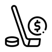 hockey pinne med puck vadhållning och hasardspel ikon vektor illustration