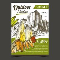 Outdoor-Adventure-Camp-Werbebanner-Vektor vektor