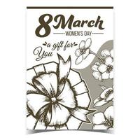 Frau Tag 8. März Geschenkbox werben Banner Vektor
