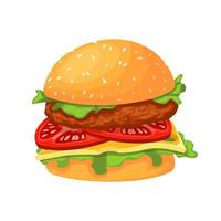 Burger-Fast-Food-Cartoon-Vektorillustration vektor