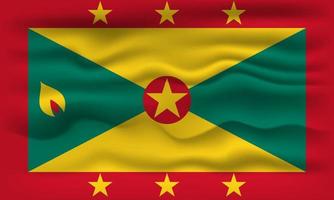 schwenkende Flagge des Landes Grenada. Vektor-Illustration. vektor