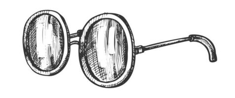 Brille runder Linsenzubehör Tintenvektor vektor