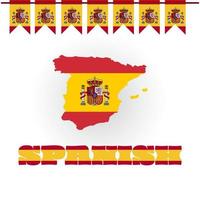 spanien-karte, spanien-flagge, vektorillustration