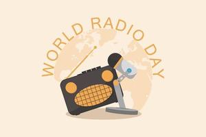 World Radio Day Illustration Vektorgrafik-Konzept vektor