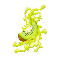 Kiwi Splash Cartoon-Vektor-Illustration vektor