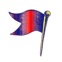 Farbiges Briefpapier-Pin-Clinch in Wellenflaggen-Formvektor vektor