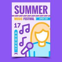 sommar musik festival kreativ promo affisch vektor