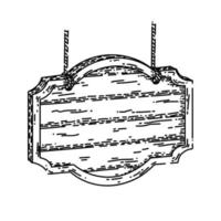 Saloon Holzschild Skizze handgezeichneter Vektor