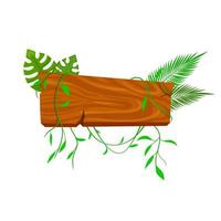 Dschungel Holzschild Cartoon-Vektor-Illustration vektor