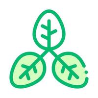 Busch Ableger Pflanze Blätter Vektor dünne Linie Symbol