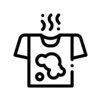 Symbol für die Vektorlinie des schmutzigen T-Shirts für den Wäscheservice vektor