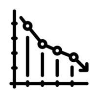 fallende Diagrammsymbol-Vektorumrissillustration vektor