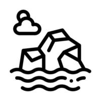 Eisberg im Meer Symbol Vektor Umriss Illustration