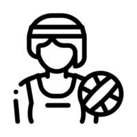 Frau-Volleyball-Spieler-Symbol-Vektor-Umriss-Illustration vektor