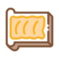 Toast mit Butter Symbol Vektor Umriss Illustration