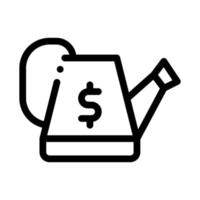 wachsende Geld-Symbol-Vektor-Umriss-Illustration vektor