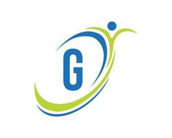 Buchstabe g Fitness-Logo-Design. Bio, Gesundheitssymbol. medizinisches Logo vektor