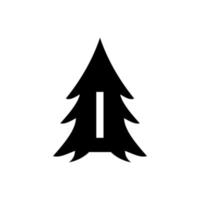 Buchstabe i Pine Tree Logo-Design vektor