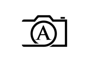 Schreiben Sie ein Fotografie-Logo-Design. Inspirationsfotovorlage für das Design des Kameralogos vektor