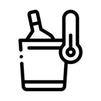 kyl- vin flaska ikon vektor översikt illustration