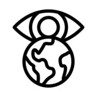 sehen sie die welt mit ihren eigenen augen symbol vektor umriss illustration