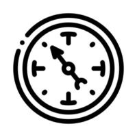 Uhr zeigt Zeitsymbol-Vektorumrissillustration vektor