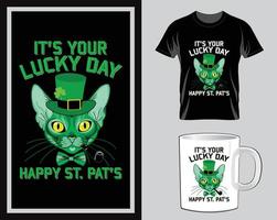es ist dein glückstag st. Patrick's Day T-Shirt und Becher-Design-Vektor vektor
