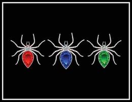 Luxus-Spinnen-Vektorset aus Perlen- und Diamant-Strass vektor